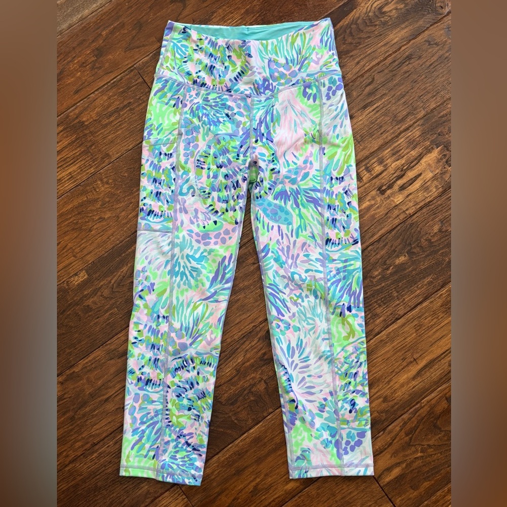 Lilly Pulitzer Luxletic Weekender High Rise Crop Leggings Floral Size Small
